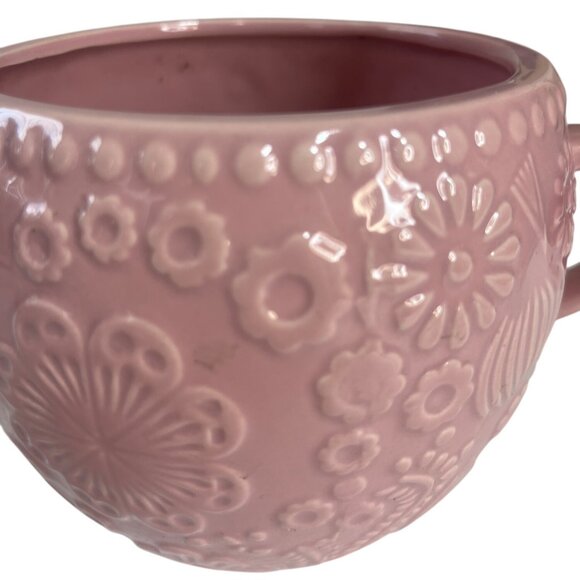 Pink Ceramic Floral Teapot With Handle & Spout - Picture 3 of 7